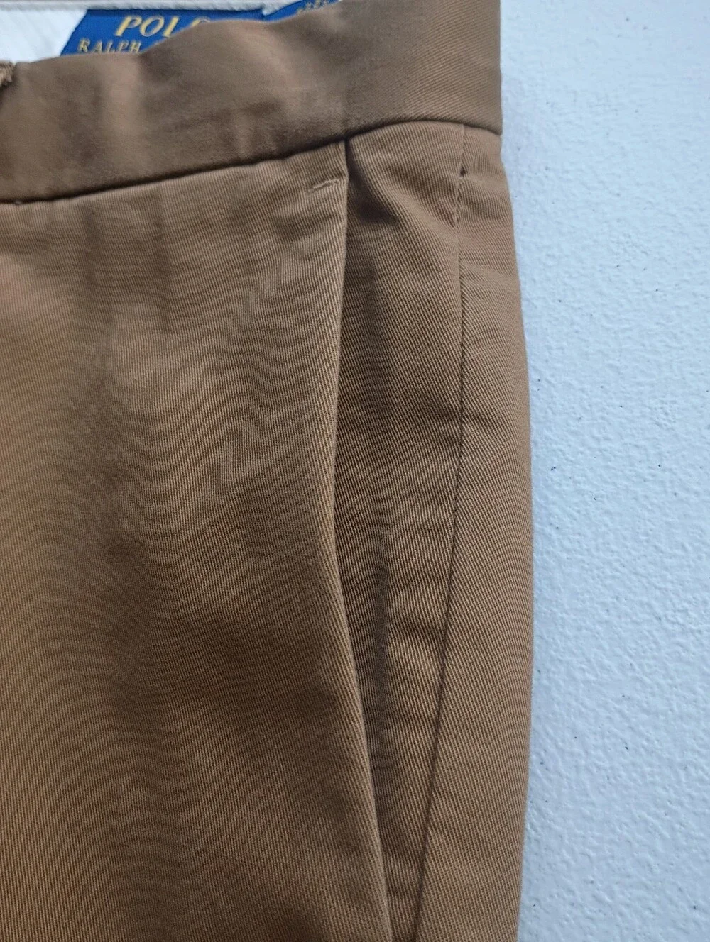 Mens Polo by Ralph Lauren Men's  Brown Chino Flat Front Pants Sz 35/30
